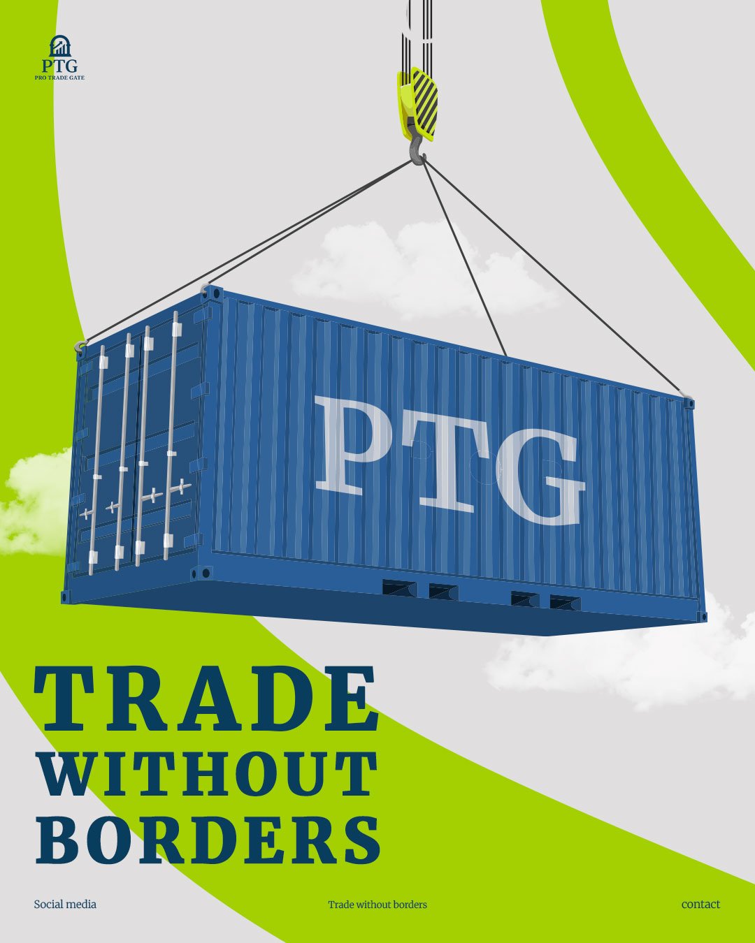 PTG branded export container representing trade without borders